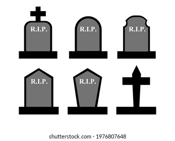 vector set of grave icons in different design