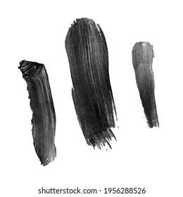 Vector set with gray oil paint spot isolated on white background, texture hand drawn illustration. Use it as element for design greeting card, banner, Social Media post, invitation, graphic design