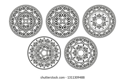 Vector set of greek ornament. Traditional vintage print.