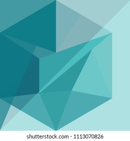 Vector set of green 3d crystal colorful shapes, banners. Horizontal crystal banners, faceted colorful. Abstract geometric square, geometric texture. Vector banner geometric background for banner.