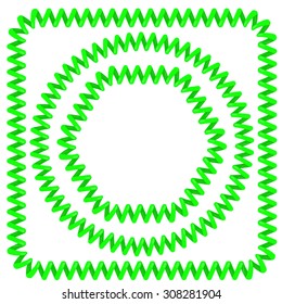 Vector Set of Green Cable Frames Isolated on White Background