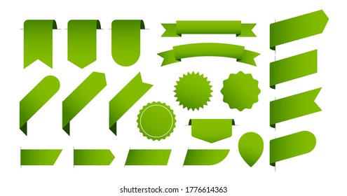 Vector set of green eco banners, labels. Ecology design and production of natural, organic and vegetarian. Vector illustration. EPS 10