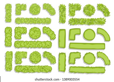 Vector set. Green fence. Top view.