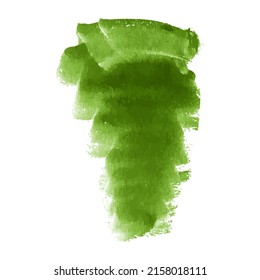 Conjunto vectorial de césped verde acuarela con fondo de textura pintada a mano aislado en blanco. Colección de vegetación abstracta de pinceladas secas acrílicas, manchas, manchas, manchas, líneas. Marco de sonido creativo.