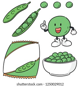 vector set of green pea