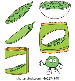 vector set of green pea