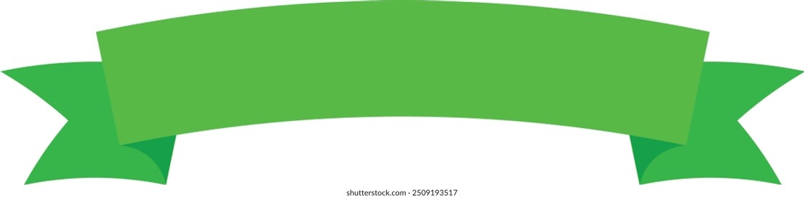 Vector set of green ribbons on white background.