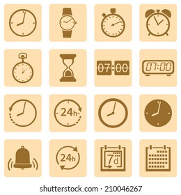 Vector Set of Green Square Plants Icons