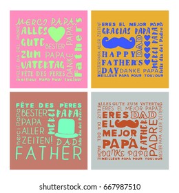 Vector set of greeting card of fathers day
