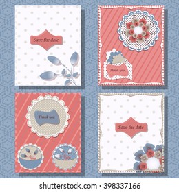 vector set of greeting cards