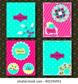 vector set of greeting cards