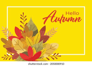 Vector set of greeting cards with autumn elements and lettering. Happy September, hello autumn, fall in love