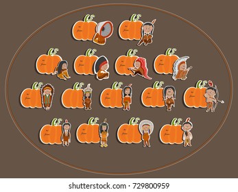 Vector set of greeting cards for Thanksgiving