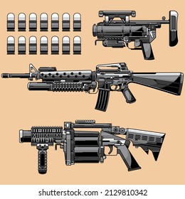 lanzador de granadas de conjunto vectorial, EPS vectorial 10