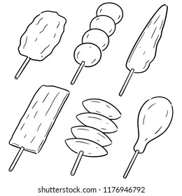 vector set of grill food