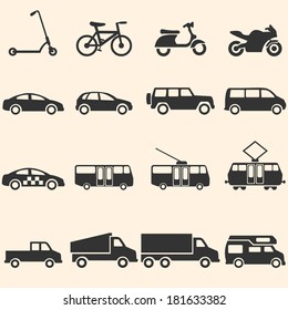 Vector Set of Ground Transportation Icons