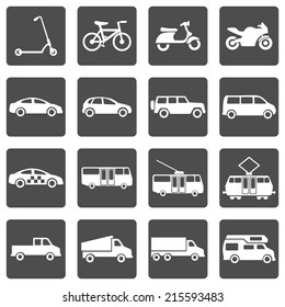 Vector Set of  Ground Transportation Icons