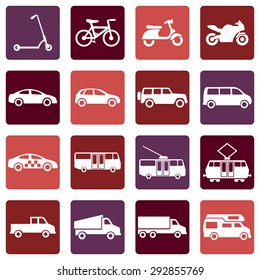 Vector Set of  Ground Transportation Icons