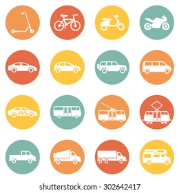 Vector Set of  Ground Transportation Icons