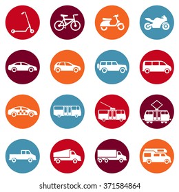 Vector Set of  Ground Transportation Icons