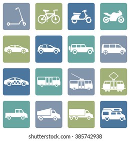Vector Set of  Ground Transportation Icons