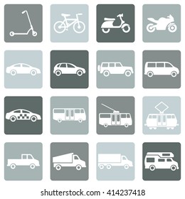 Vector Set of  Ground Transportation Icons