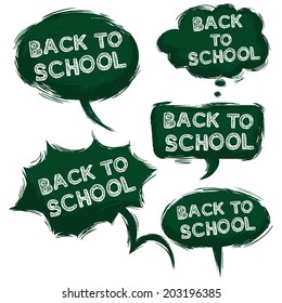Vector Set of Grudge Green Bubbles - Back to School