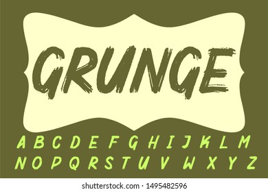 Vector set of grunge alphabet letters named Grunge