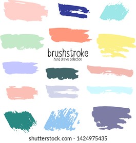 Vector set of grunge artistic brush strokes, brushes. Creative design elements.