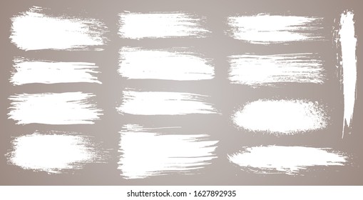 Vector set of grunge artistic brush strokes