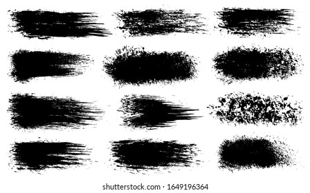 Conjunto vectorial de pinceladas artísticas gruesas