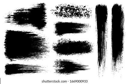 Vektorillustration-Set mit künstlerischen Grunge-Pinselstrichen