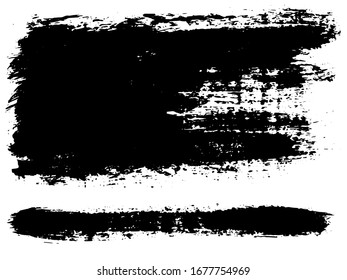 Conjunto vectorial de pinceladas artísticas de grunge, cepillos dibujados a mano, texturas, etc. Para logotipo, banner, marco, icono. 