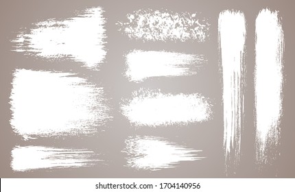 Vector set of grunge artistic brush strokes