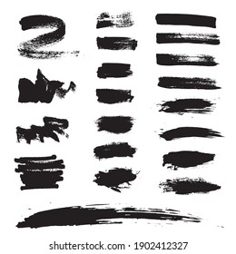 Vector set of grunge artistic brush stroke.Grunge elements design.