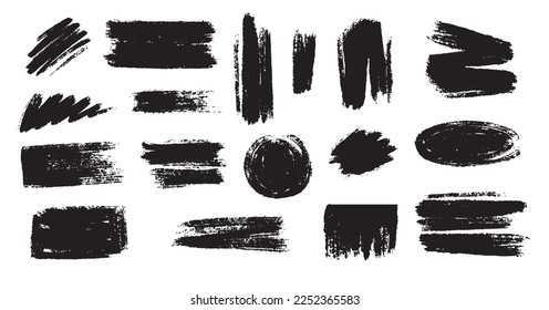 Conjunto vectorial de pinceladas de pincel artístico, cepillos. Elementos de diseño creativos. 10.