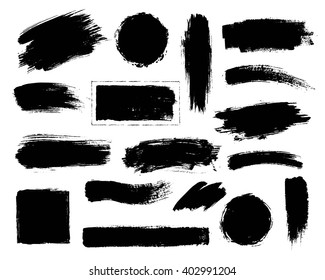 Vector Set Of Grunge Artistic Brush Strokes, Brushes. Creative Design Elements. 