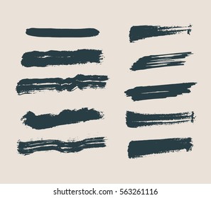 Vector set of grunge artistic brush strokes. Creative design elements.