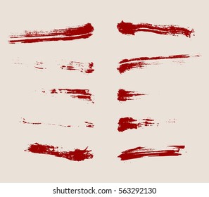 Vector set of grunge artistic brush strokes. Creative design elements.