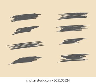 Vector set of grunge artistic brush strokes. Creative design elements.