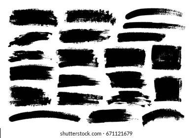 Vector Set Grunge Artistic Brush Strokes Stock Vector (Royalty Free ...