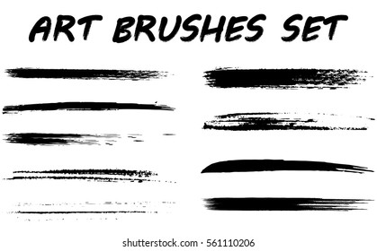 Vector set of grunge black art brushes. All brushes are included in brush palette.