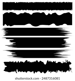 Vector set grunge Black design element.