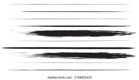 Vector set of grunge black paint, ink brush strokes. brush strokes collection. Dirty grunge artistic design elements, backgrounds, textures, brushes