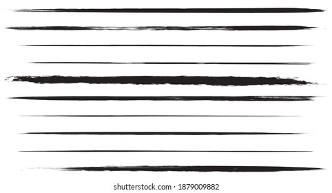 Vector set of grunge black paint, ink brush strokes. brush strokes collection. Dirty grunge artistic design elements, backgrounds, textures, brushes