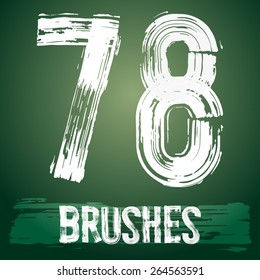 Vector set of grunge brush font available for military, construction and transportation themes. Numbers 7 8