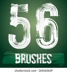 Vector set of grunge brush font available for military, construction and transportation themes. Numbers 5 6