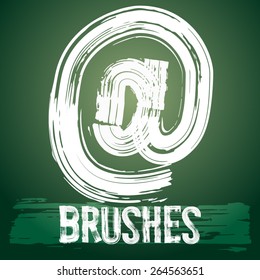 Vector set of grunge brush font available for military, construction and transportation themes. Symbols