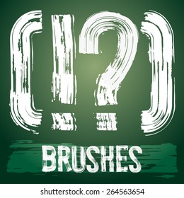 Vector set of grunge brush font available for military, construction and transportation themes. Symbols