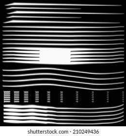 Vector set of grunge brush on black background